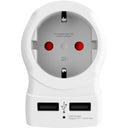 SKROSS - Rejseadapter Europa USA og andre 2xUSB-A 12W Jordet