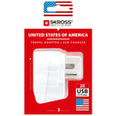 SKROSS - Rejseadapter Europa USA og andre 2xUSB-A 12W Jordet